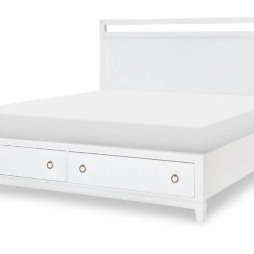 LEGACY SUMMERLAND - WHITE FINISH PANEL BED WITH STORAGE, KING 1160-4136K oakville