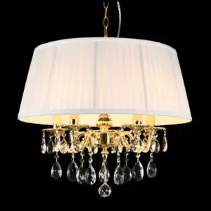 YOUNG LIGHTING 5 LIGHT CRYSTAL CHANDELIER POLISHED GOLD 1380C5-GD gravenhurst