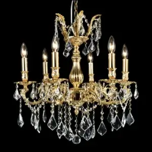 YOUNG LIGHTING 6 LIGHT CRYSTAL CHANDELIER POLISHED GOLD 1381C6-GD port elgin