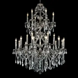 YOUNG LIGHTING 24 LIGHT CRYSTAL CHANDELIER BRIGHT NICKEL 1382C24-BN richmond hill