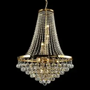YOUNG LIGHTING 8 LIGHT CRYSTAL CHANDELIER POLISHED GOLD 1383C8-GD aurora