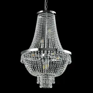 YOUNG LIGHTING 8 LIGHT CRYSTAL CHANDELIER CHROME 1384C8-CH barrie