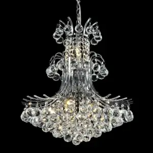 YOUNG LIGHTING 7 LIGHT CRYSTAL CHANDELIER CHROME 1385C7-CH peterborough