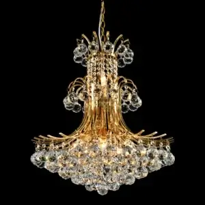 YOUNG LIGHTING 7 LIGHT CRYSTAL CHANDELIER POLISHED GOLD 1385C7-GD cornwall