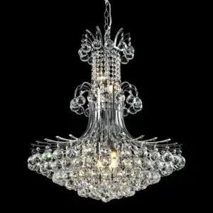 YOUNG LIGHTING 8 LIGHT CRYSTAL CHANDELIER CHROME 1385C8-L-CH waterloo