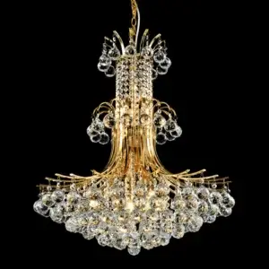 YOUNG LIGHTING 8 LIGHT CRYSTAL CHANDELIER POLISHED GOLD 1385C8-L-GD london
