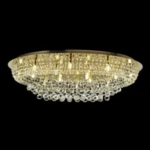 YOUNG LIGHTING 16 LIGHT CRYSTAL FLUSH MOUNT POLISHED GOLD 1386FM16-GD kelowna
