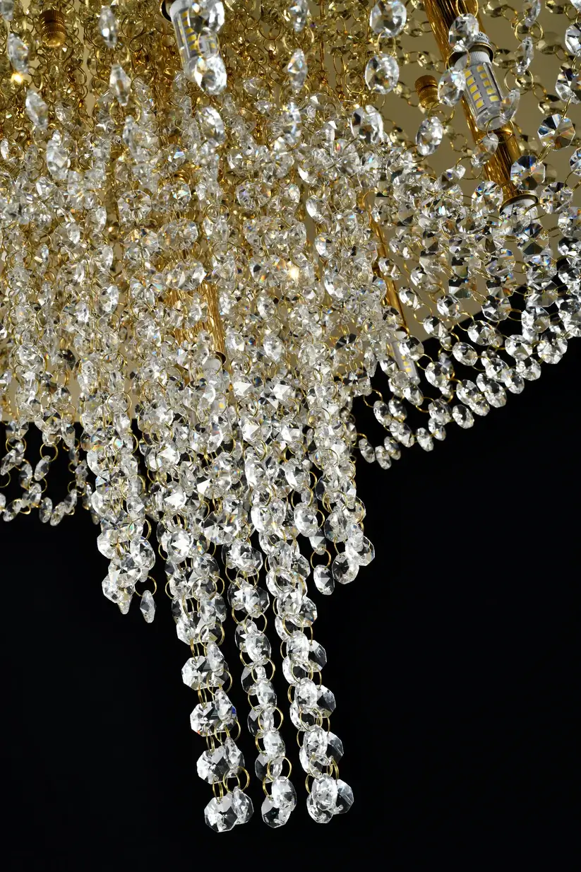 YOUNG LIGHTING 9 LIGHT CRYSTAL FLUSH MOUNT POLISHED GOLD 1387FM9-GD orilla