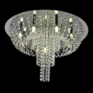 YOUNG LIGHTING 9 LIGHT CRYSTAL FLUSH MOUNT CHROME 1387FM9-CH huntsville