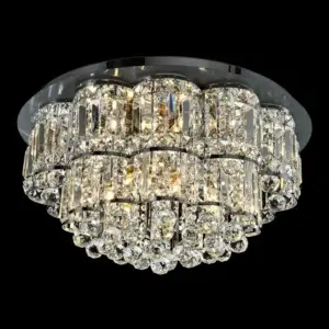 YOUNG LIGHTING 12 LIGHT CRYSTAL FLUSH MOUNT CHROME 1388FM12-L montreal