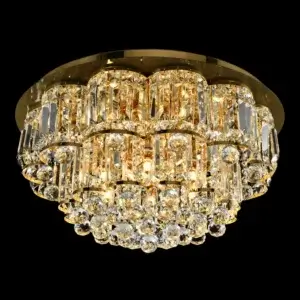 YOUNG LIGHTING 12 LIGHT CRYSTAL FLUSH MOUNT POLISHED GOLD 1388FM12-L-GD ottawa