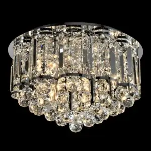 YOUNG LIGHTING 5 LIGHT CRYSTAL FLUSH MOUNT CHROME 1388FM-S-CH toronto