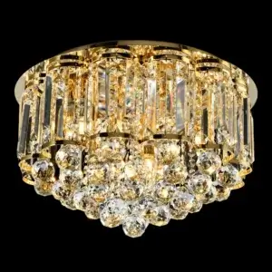 YOUNG LIGHTING 5 LIGHT CRYSTAL FLUSH MOUNT POLISHED GOLD 1388FM-S-GD mississauga