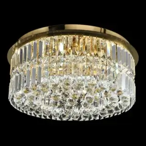 YOUNG LIGHTING 6 LIGHT CRYSTAL FLUSH MOUNT POLISHED GOLD 1389FM6-S-GD brampton