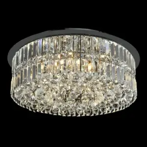 YOUNG LIGHTING 9 LIGHT CRYSTAL FLUSH MOUNT CHROME 1389FM9-L halifax