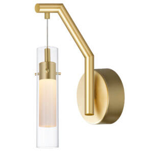 CWI LIGHTING OLINDA LED INTEGRATED SATIN GOLD WALL LIGHT 1606W5-1-602 niagara