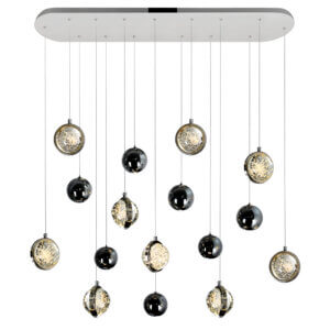 CWI LIGHTING SALVADOR 40 IN LED INTEGRATED POLISHED NICKEL CHANDELIER 1673P40-9-613-RC brampton
