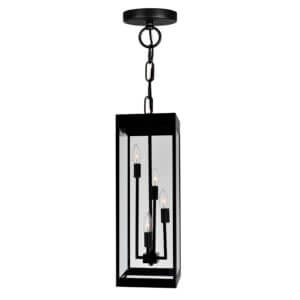 CWI LIGHTING WINDSOR 4 LIGHT BLACK OUTDOOR CEILING LIGHT 1695P8-4-101 sarnia
