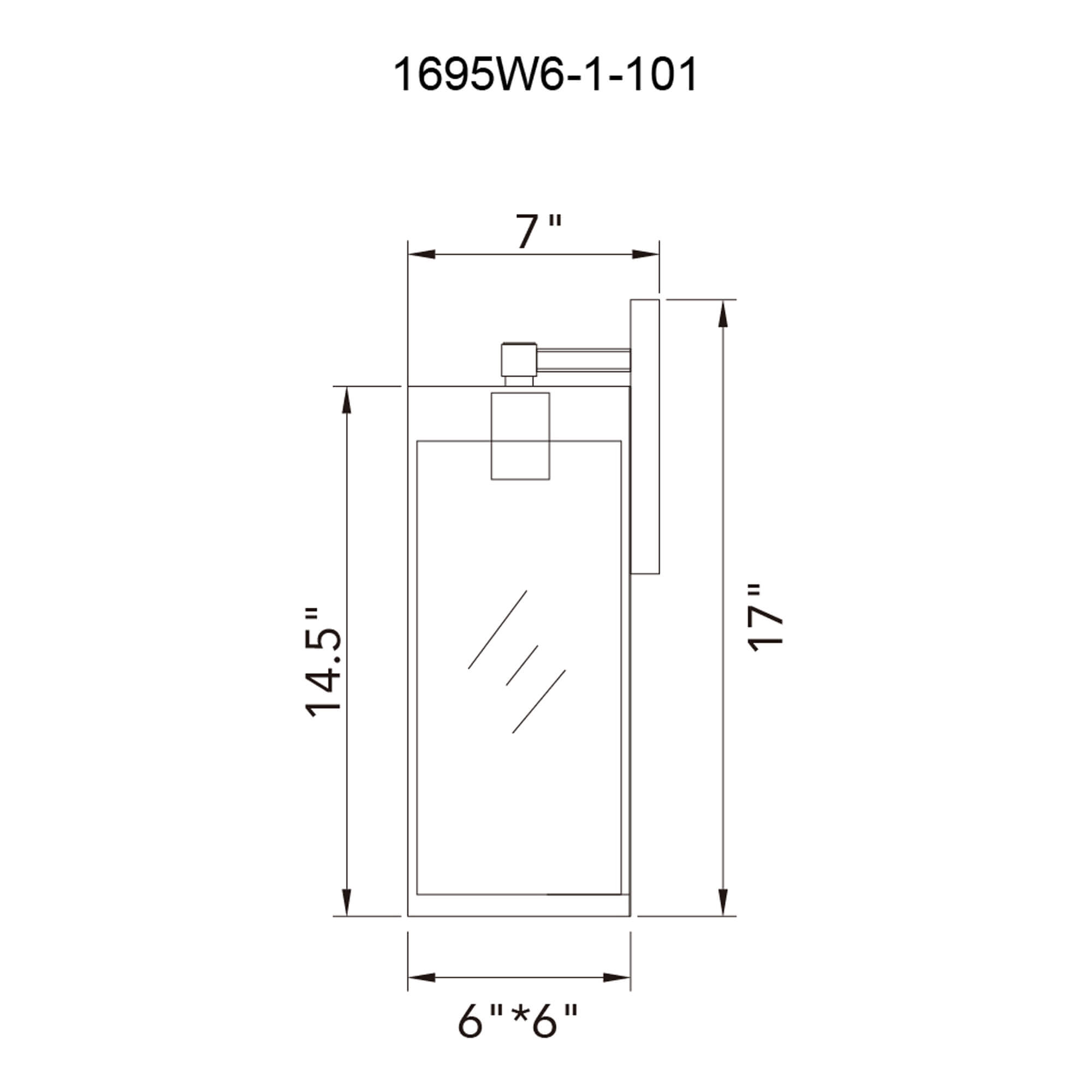 CWI LIGHTING WINDSOR 1 LIGHT BLACK OUTDOOR WALL LIGHT 1695W6-1-101 bracebridge