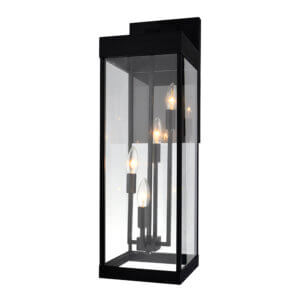 CWI LIGHTING WINDSOR 4 LIGHT BLACK OUTDOOR WALL LIGHT 1695W8-4-101 midland