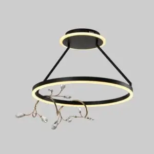 YOUNG LIGHTING LED FLUSH MOUNT 3000K BLACK & GOLD 2121FM aurora