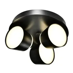 YOUNG LIGHTING 3 LIGHT FLUSH MOUNT MATTE BLACK 2122FM3 richmond hill