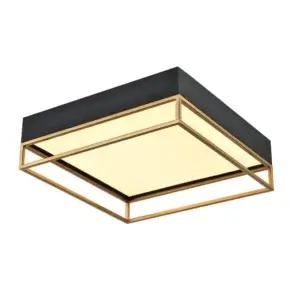 YOUNG LIGHTING LED FLUSH MOUNT 3000K BLACK & SATIN GOLD 2126FM-L cornwall