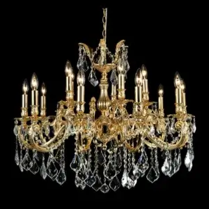 YOUNG LIGHTING 15 LIGHT CRYSTAL CHANDELIER POLISHED GOLD 1381C15-GD nobleton