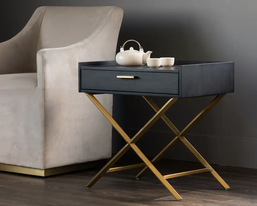 SUNPAN Tanana End Table Dark Brown 102671 ajax