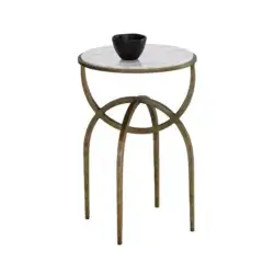 SUNPAN Alicent End Table White Marble 110188 brampton