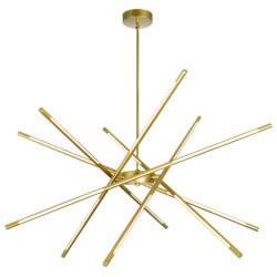 CWI LIGHTING OSKIL LED INTEGRATED CHANDELIER WITH SATIN GOLD FINISH 1375P43-6-602 montreal