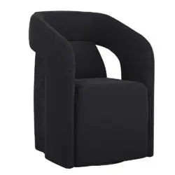 SUNPAN Kendrick Wheeled Dining Armchair Abbington Black 110033 leaside