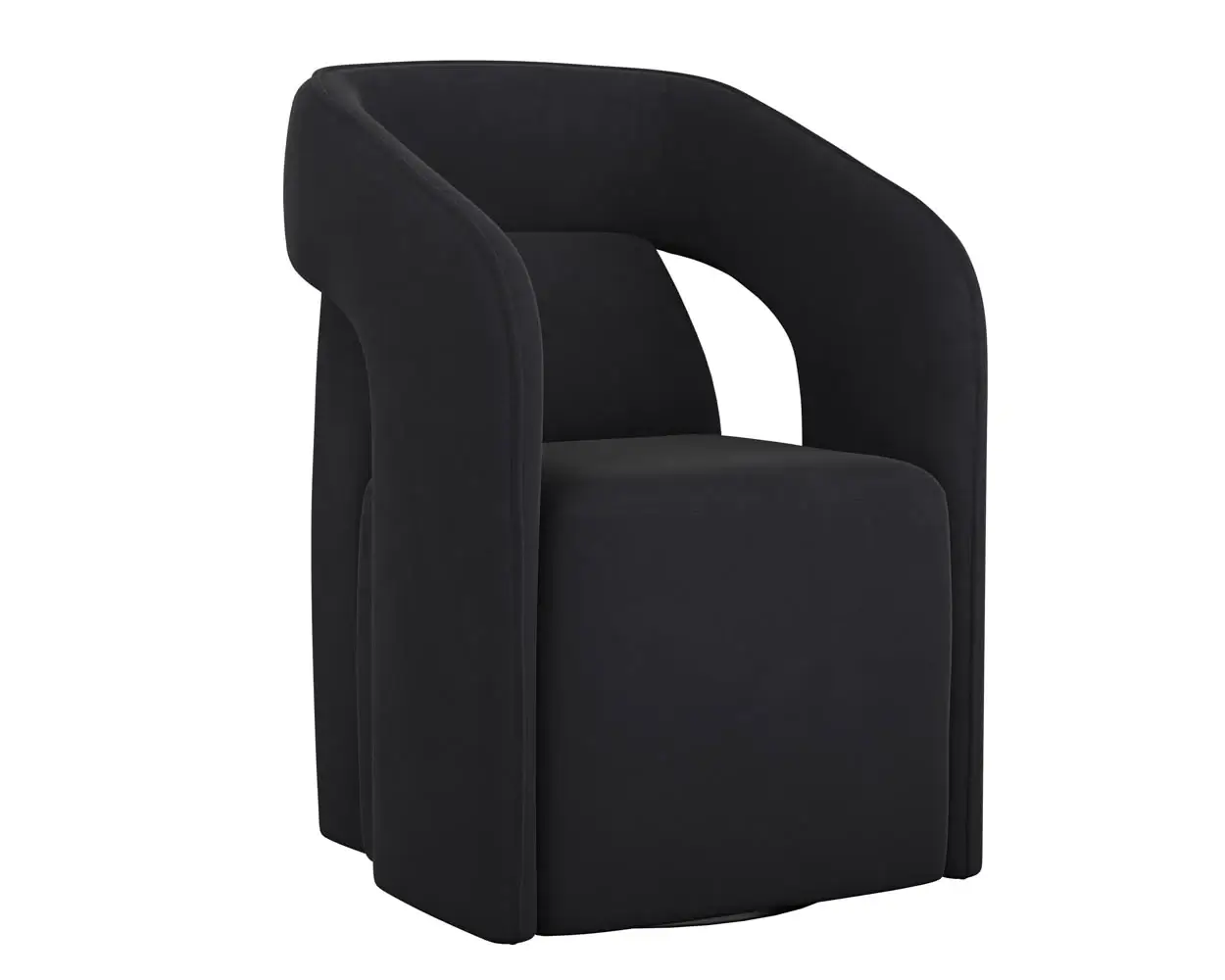 SUNPAN Kendrick Wheeled Dining Armchair Abbington Black 110033 leaside