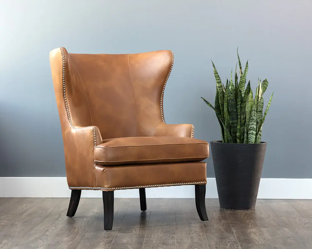 Sunpan Royalton Lounge Chair Tobacco Tan 105264 nobleton