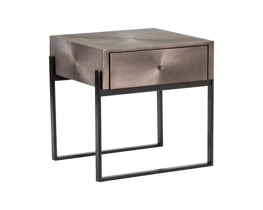 Sunpan Modena Nightstand - Small Gunmetal 106021 godridge