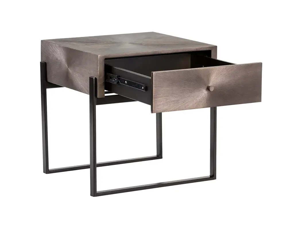 Sunpan Modena Nightstand - Small Gunmetal 106021 godridge