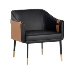 Sunpan Carter Lounge Chair Napa Black / Napa Cognac 106723 perth