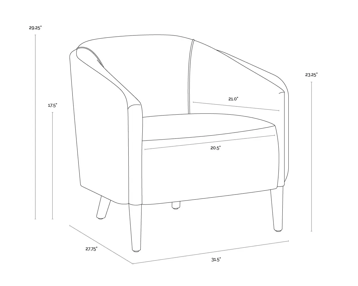 Sunpan Sheva Lounge Chair Winter Cloud 108052 mississauga