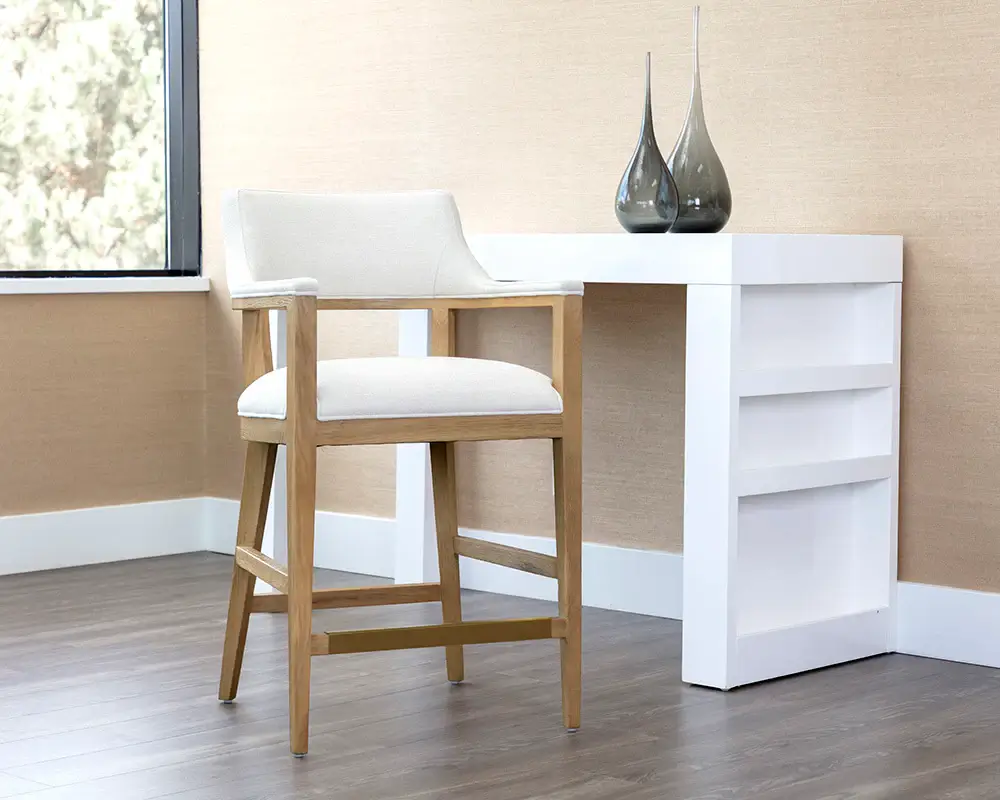 Sunpan Brylea Counter Stool - Natural Heather Ivory Tweed 108203 erin mills