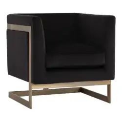 Sunpan Yvette Armchair - Gold Abbington Charred Brown 108240 windsor