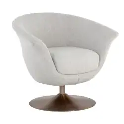 Sunpan Carine Swivel Lounge Chair Mina Taupe 108479 orilla