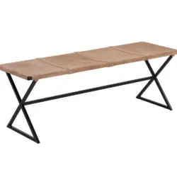 SUNPAN Elon Bench Sueded Light Tan Leather 110370 waterloo