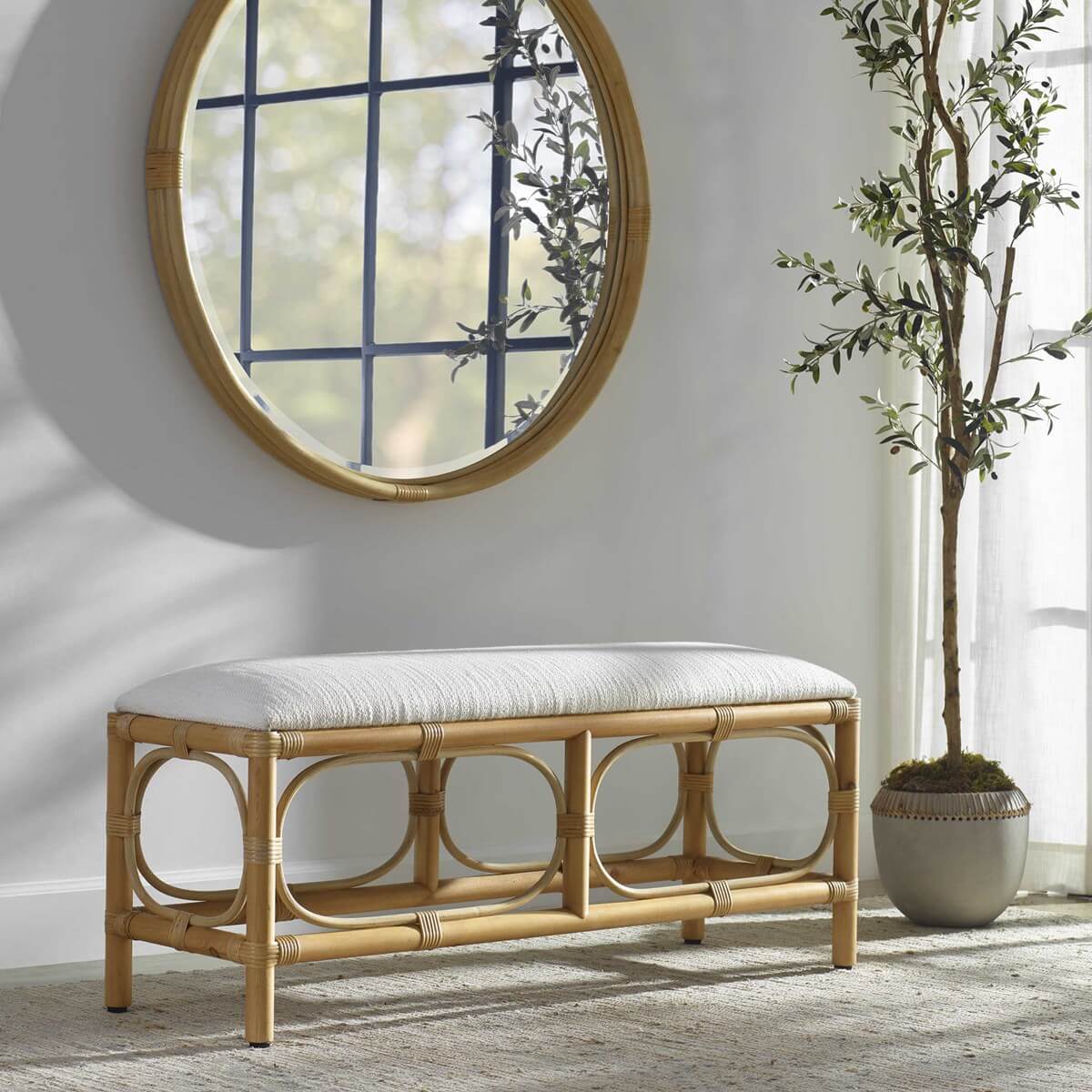 UTTERMOST LAGUNA BENCH WHITE 23755 nobleton