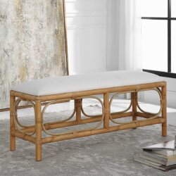 UTTERMOST LAGUNA BENCH WHITE 23755 nobleton