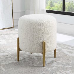 UTTERMOST ARLES OTTOMAN BRASS 23821 huntsville