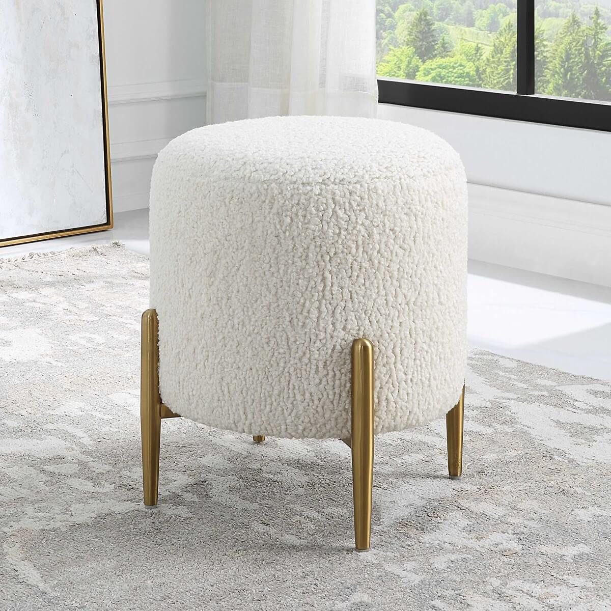 UTTERMOST ARLES OTTOMAN BRASS 23821 huntsville