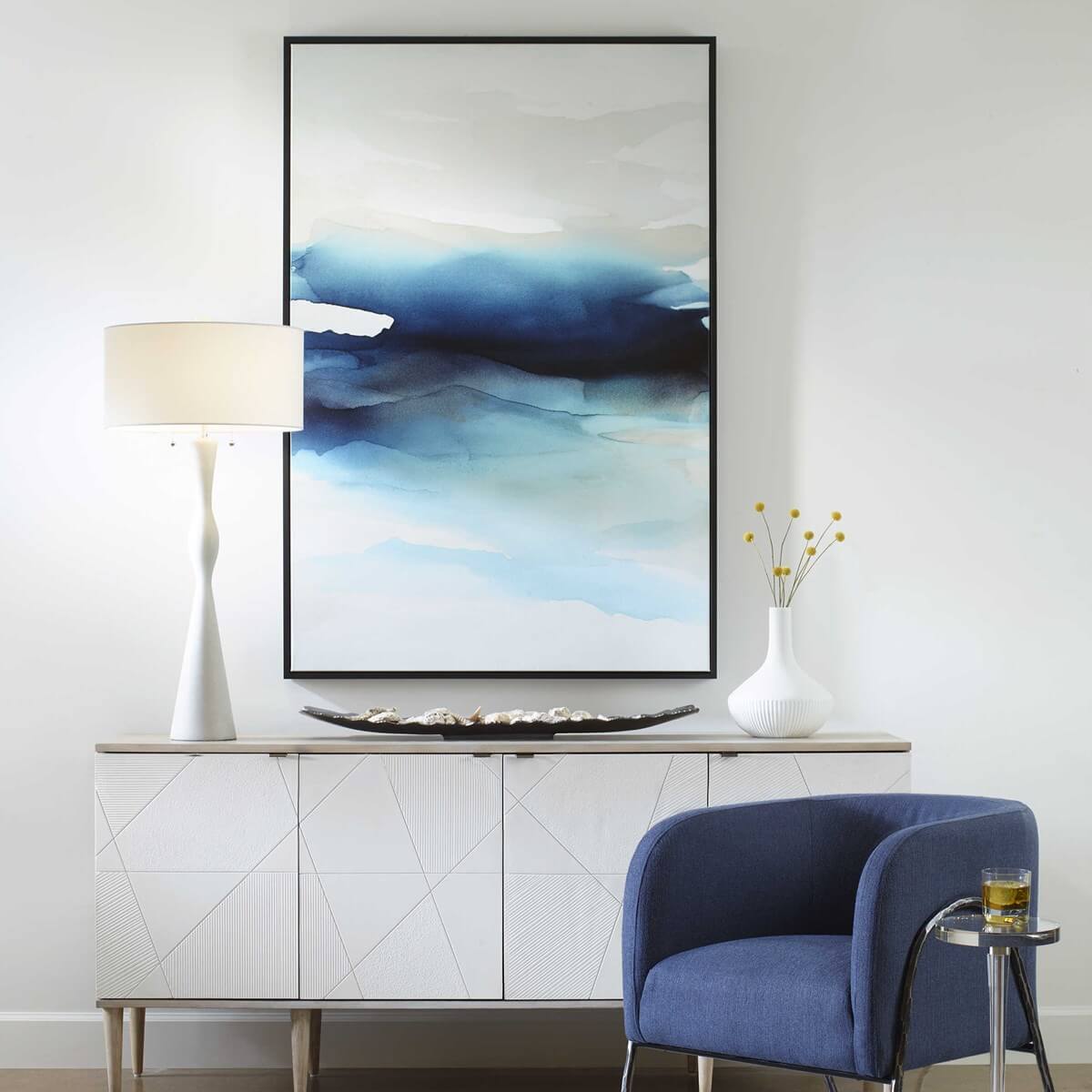 UTTERMOST WAVES FRAMED CANVAS 32307 barrie