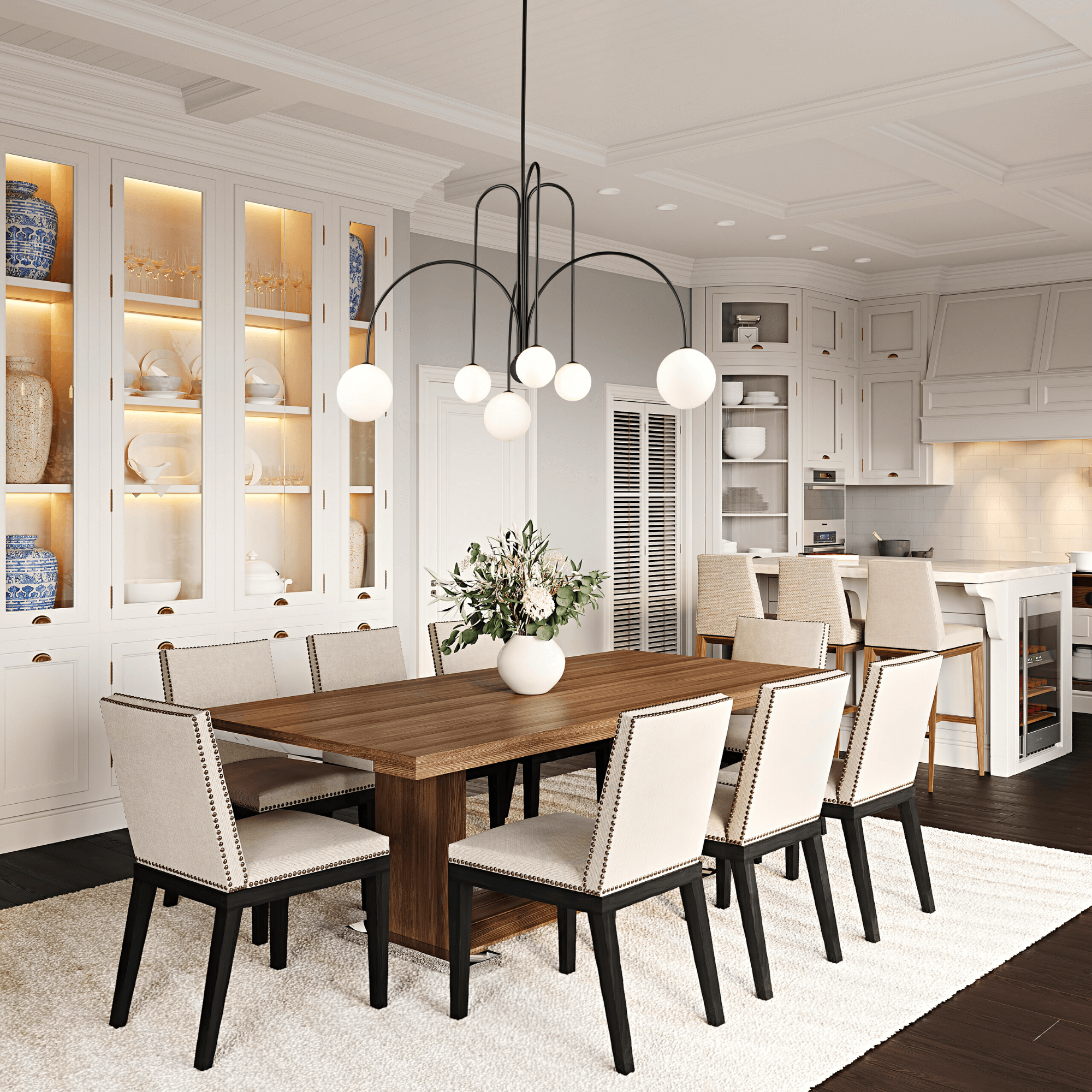 ARTCRAFT COMET 6 LIGHT CHANDELIER AC6656BK burlington