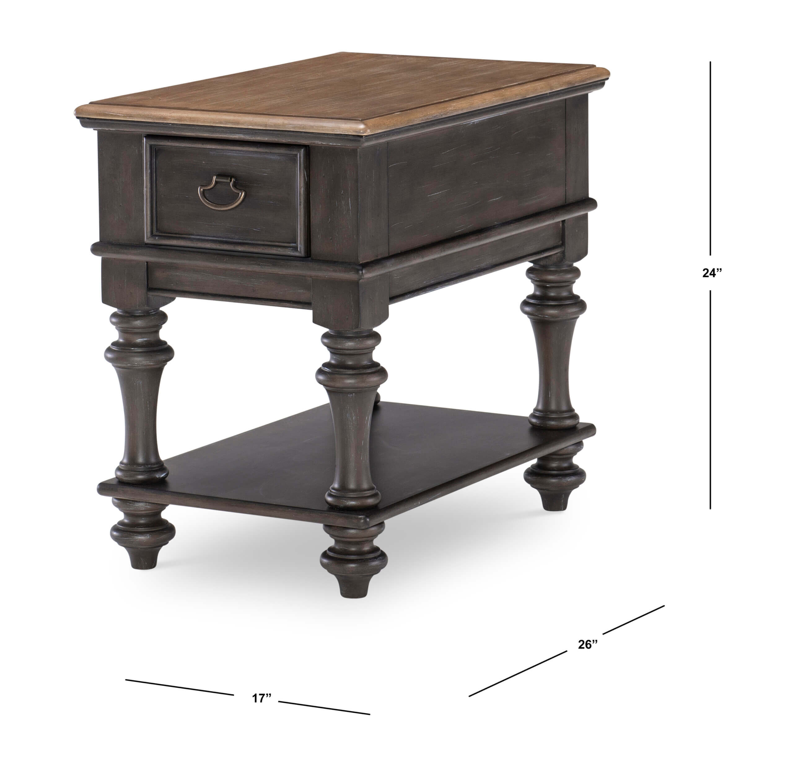 LEGACY CLASSIC KINGSTON DARK SABLE RECTANGLE CHAIRSIDE TABLE 2312-108 niagara