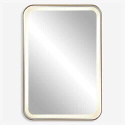 UTTERMOST CROFTON LIGHTED VANITY MIRROR BRASS 09862 monton